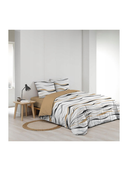 Douceur d'Intérieur Duvet Cover Set Cotton Queen with 2 Pillowcases 240x220 Natura Natura