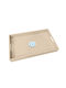 Beige Corian Plexiglas Tablett Auge Inox 40 x 25 x 5,20 cm Ac1851