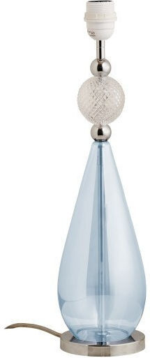 Table Lamp Base 1xE27 Blown Glass Sphere Crystal Checkered 47cm Silver Metal Smykke Ebb&flow Ba101158 Blue