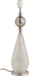 Bază lampă de masă 1xe27 cristal caroiat 47cm argintiu metal Smykke Ebb&flow Ba101140 fumuriu