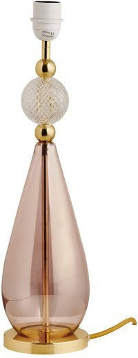 Table Lamp Body 1xe27 Blown Glass Sphere Crystal Checkered 47cm Gold Metal Smykke Ebb&flow Ba101142 Pink