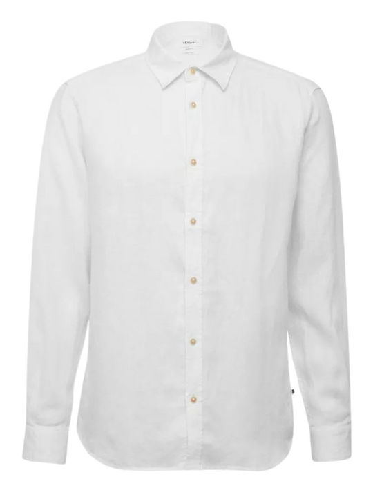 s.Oliver Long-sleeved Linen Shirt White