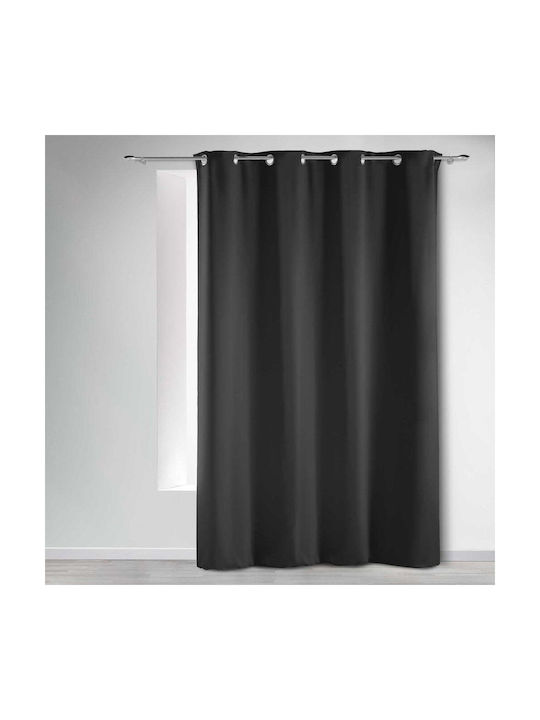 Douceur d'Intérieur Curtain Blackout Window with Grommet Occult Black 135x280cm