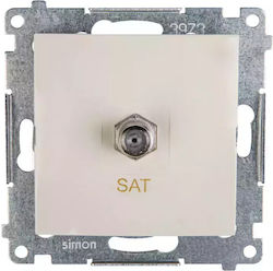 Kontakt-simon Single Antenna Socket Simon54 Sat Cream Dasf1.01/41