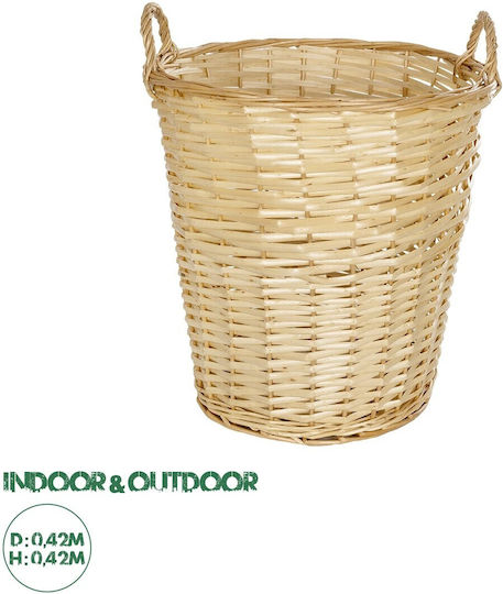 GloboStar Artificial Garden Arizona Саксия Ратан Бежов 42x42x42εκ.