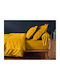 Douceur d'Intérieur Lina Σεντόνι Υπέρδιπλο με Λάστιχο 160x200εκ. Curry