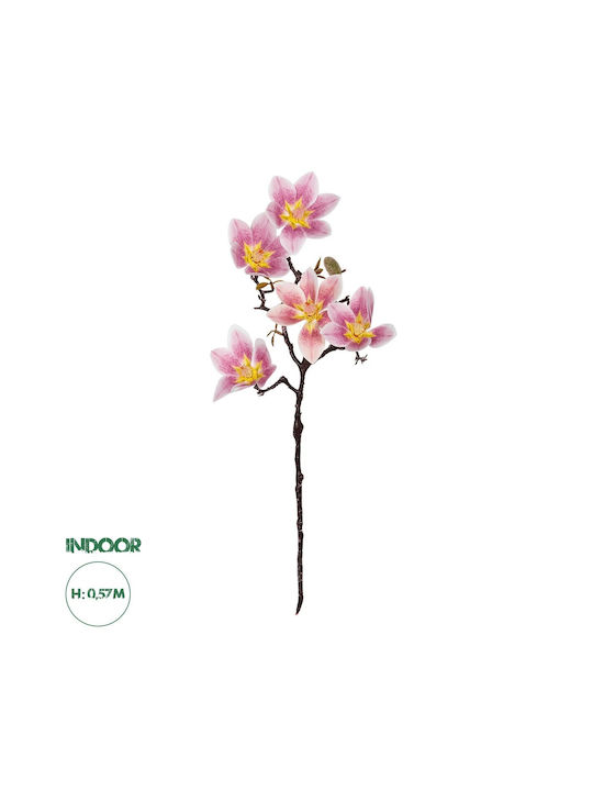 Globostar Artificial Garden Pink Magnolia Branch 21424 Decorative Artificial Pink Magnolia Branch H57cm