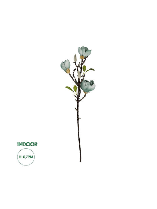 Globostar Artificial Garden Blue Magnolia Branch 21418 Decorative Artificial Blue Magnolia Branch H72cm