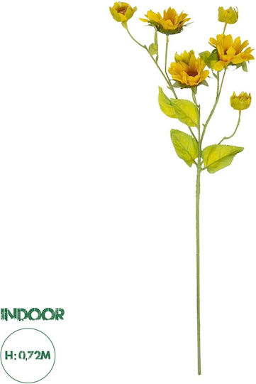 Globostar Artificial Garden Yellow Sunflower Branch 21379 Decorative Artificial Yellow Sunflower Branch Y72cm