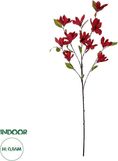 Globostar Artificial Garden Red Magnolia Branch 21422 Τεχνητό Διακοσμητικό Κλαδί Κόκκινη Μαγνόλια Y86cm