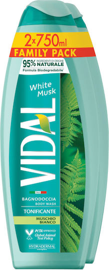 Vidal Мускус Душ Гел с Аромат Бял Мускус 2x750ml
