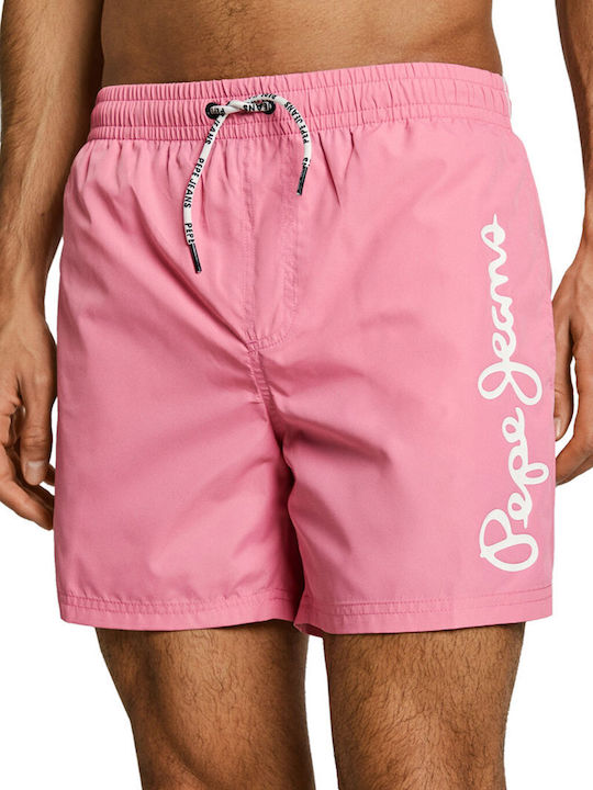 Pepe Jeans Logo Men's Swimwear Shorts Fresh Pink