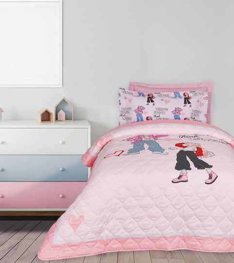 Das Home Kids Quilt Single 4940 Gray Pink 160x220cm
