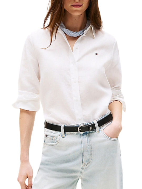 Tommy Hilfiger Women's Linen Long Sleeve Shirt ...