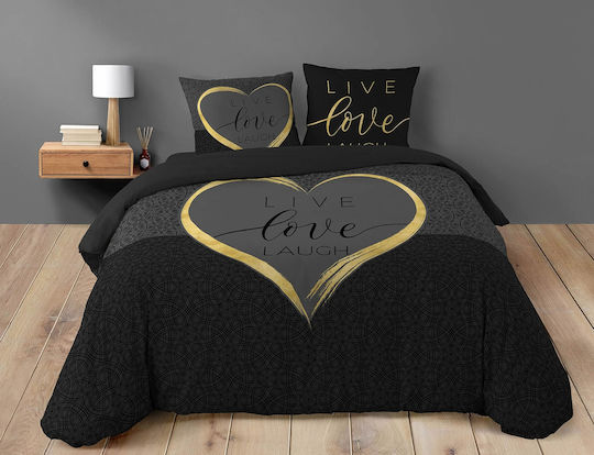 Douceur d'Intérieur Подредба Куин сайз 220x240 Crazy Love Черен