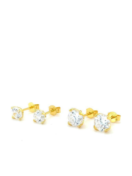 Jools Set Earrings made of Silver Gold Plated with Stones