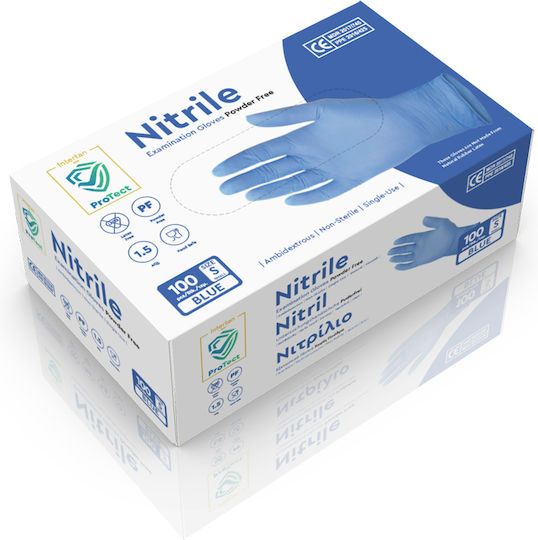 Intertan ProTect Mănuși Nitril în Albastru Culoare 1000buc