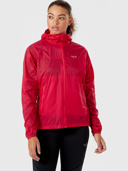 Women's for Hiking Short Puffer Softshell Jacket Waterproof and Windproof for Winter with Hood Geranium