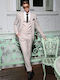Men's Suit with Vest Beige
