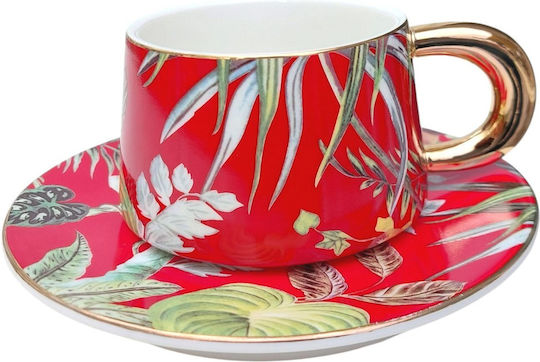 Tasse Kaffee aus Porzellan Rot 220ml