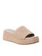 Flache Sandalen für Damen Flatforms in Beige Farbe