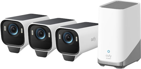 Eufy Система за наблюдение S3 Pro КИТ 3 Камери Безжични Камери IP 8MP с Контролен хъб