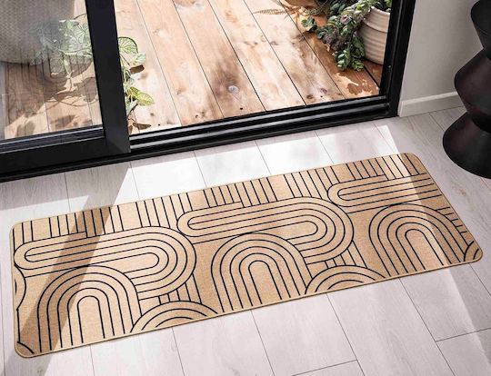 Douceur d'Intérieur Küchenmatte für den Flur mit rutschfestem Unterlage Beige 45x120εκ.