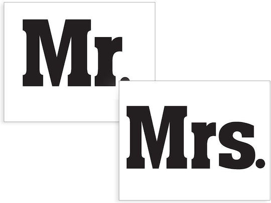 Αυτοκόλλητα Παπουτσιών Mr Mrs 2 Τεμάχια