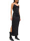 Summer Maxi Evening Drape Dress Black