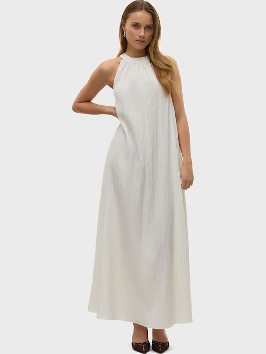 Vero Moda Καλοκαιρινό Maxi Σεμιζιέ Φόρεμα White