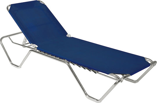 Lianos Șezlong De Plajă Albastru Din Aluminiu 195x62x31cm