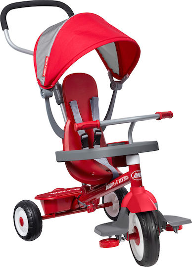 Radio Flyer Tricicletă Pentru Copii Cu Mâner Pentru Părinți 4 În 1 Pentru 1-5 Ani Gri