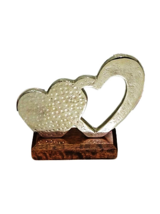 Decorative Metal Silver Hearts 21x5x21cm Inart 3-70-115-7819 Inart