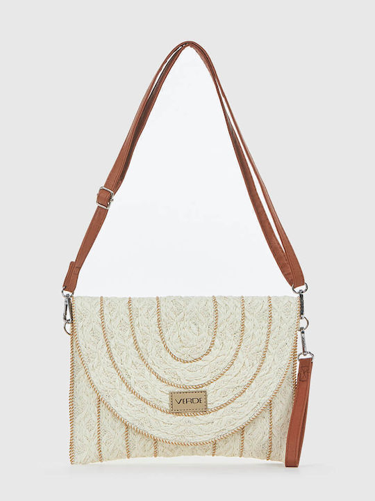 Damen Rattan Gestrickter Umschlag in Creme