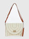 Damen Rattan Gestrickter Umschlag in Creme