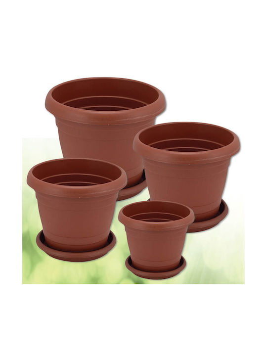 TnS Antique Plastic Flower Pot Antique Brown 44x44x36cm