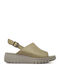 Leather Women's Flat Sandals Anatomic in Green Color