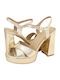 Sukie Leather Sandals Gold
