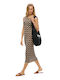 Summer Midi Knitted Dress Navy Gold