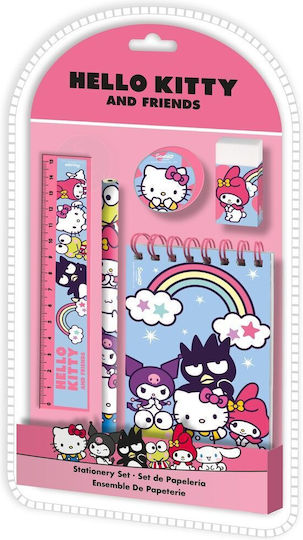 Комплект канцеларски материали Hello Kitty Friends 5 бр. 6 части
