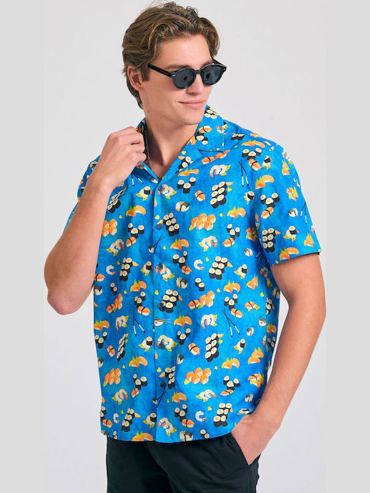 Funky Buddha Baumwolle Hemd Blau