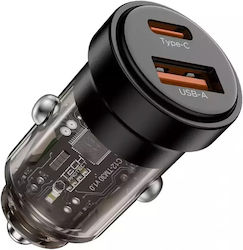 Tech-Protect Cc03 Φορτιστής Αυτοκινήτου με Θύρες 1xUSB-A 1xType-C Tech-Protect Cc03 Φορτιστής Αυτοκινήτου με Θύρες 1xUSB-A 1xType-C