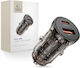 Tech-Protect Cc01 Car Charger 30W Fast Charging with Ports 1xUSB 1xType-C Black Colour