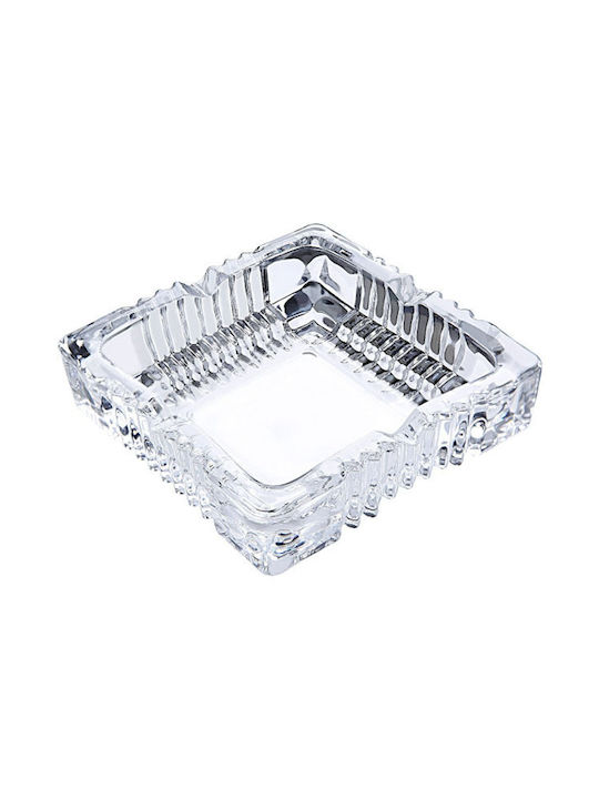 Glass Ashtray Transparent 14.5x14.5x4cm Red Cherry Yg8016-2