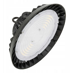 Ledvance Фенер Камбана 200W Хладно бяло с вградена LED Черен