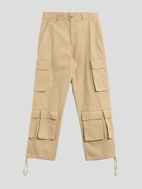 Pantaloni cu Croială Largă Beige
