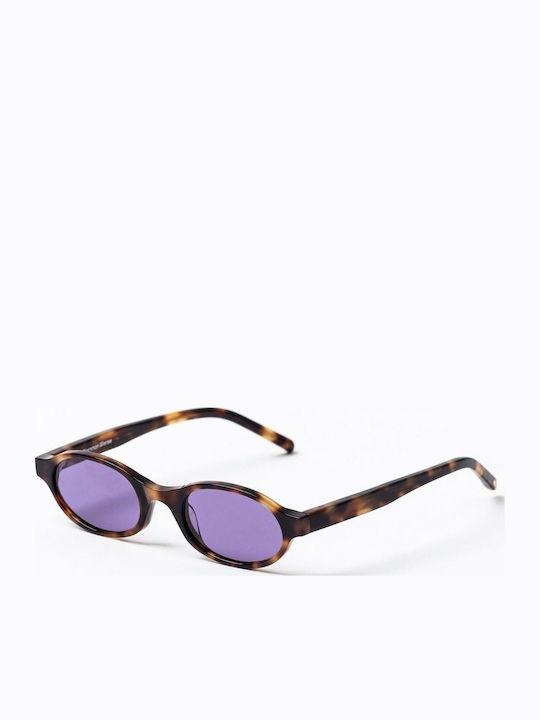 Common Sense Unisex Sunglasses with Brown Tartaruga Plastic Frame and Purple Lens CS035