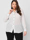 Women's Polka Dot Long Sleeve Shirt White