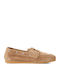 Leather Women's Boat Shoes in Tabac Brown