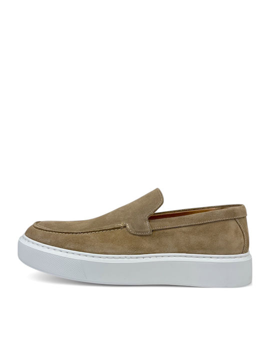 Damiani Men's Leather Loafers Beige